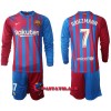 Virallinen Fanipaita + Shortsit Pitkähihainen FC Barcelona Antoine Griezmann 7 Kotipelipaita 2021-22 - Lasten